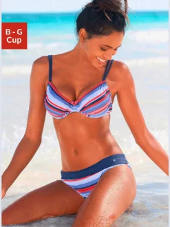 Maillot de bain à armatures rayé avec débardeur ajustable
