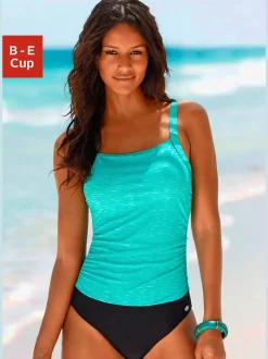 Maillot de bain aspect chiné avec bretelles réglables confortables