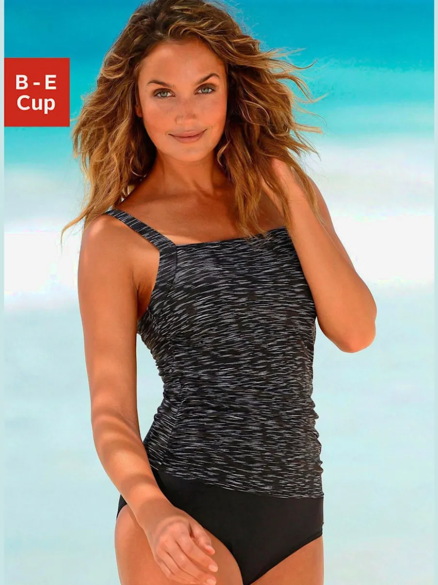 Maillot de bain aspect chiné avec bretelles réglables confortables