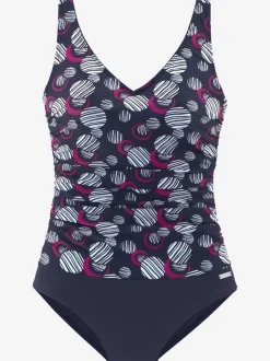 Maillot de bain avec armatures et motifs géométriques en V