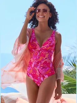 Maillot de bain avec bonnets amovibles et motif paisley