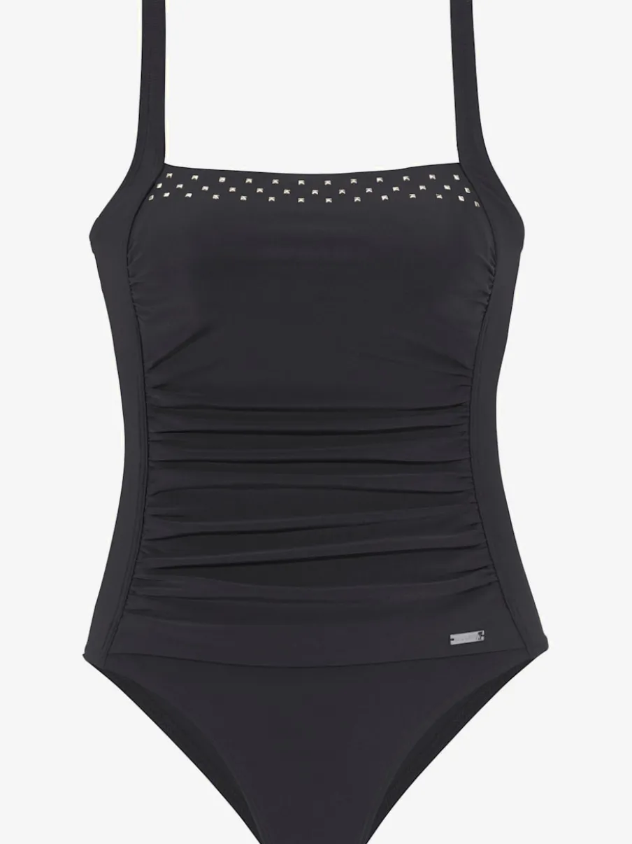 Maillot de bain avec bonnets et rivets dorés décoratifs