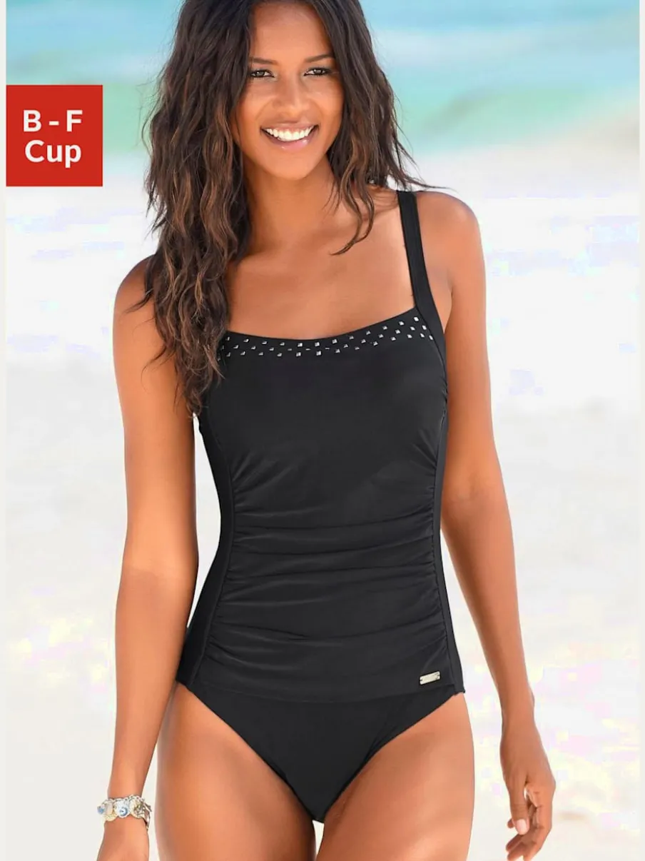 Maillot de bain avec bonnets et rivets dorés décoratifs