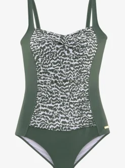 Maillot de bain avec bonnets souples et motif graphique