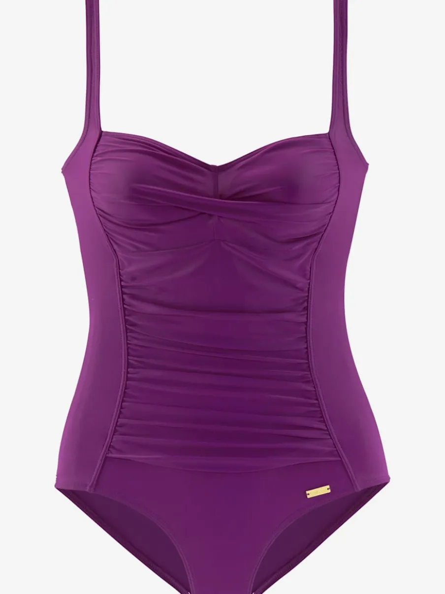 Maillot de bain avec bretelles réglables et fronces raffinées