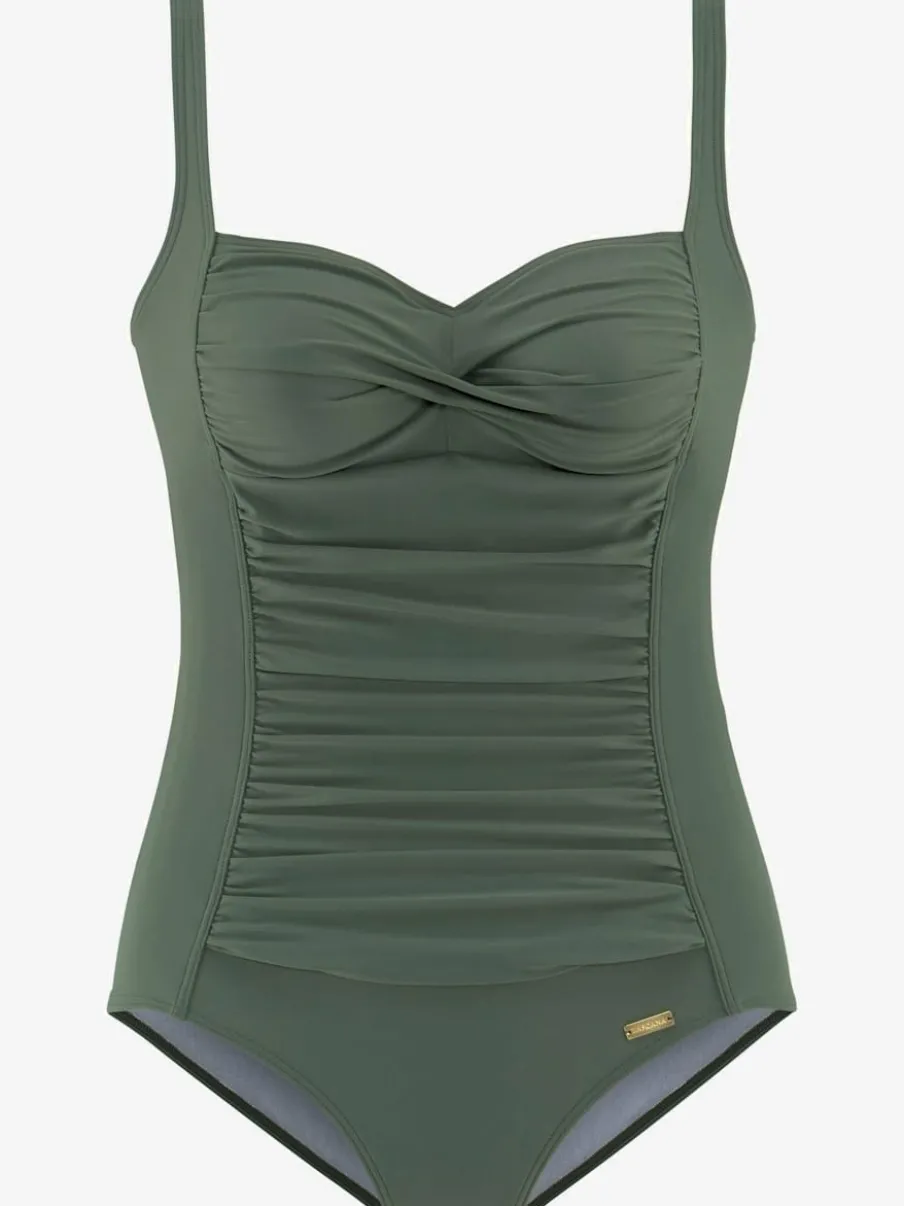 Maillot de bain avec bretelles réglables et fronces raffinées