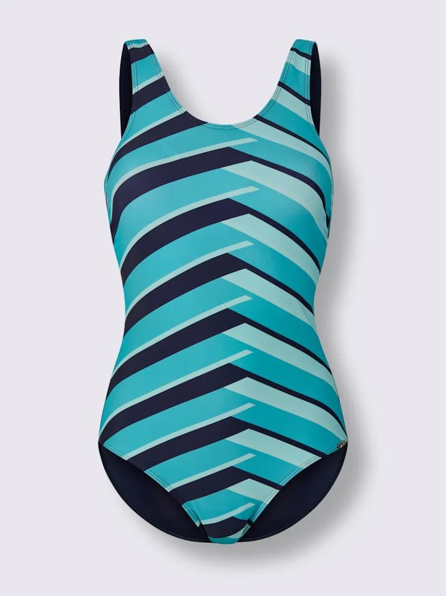 Maillot de bain avec bretelles réglables et motif géométrique