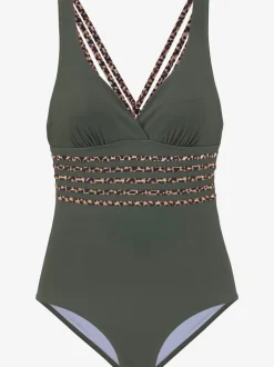 Maillot de bain avec détails léopard et dos croisé