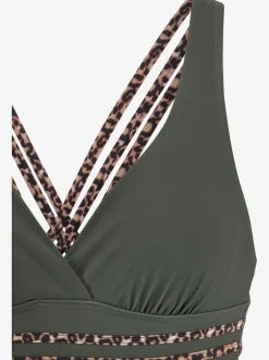 Maillot de bain avec détails léopard et dos croisé