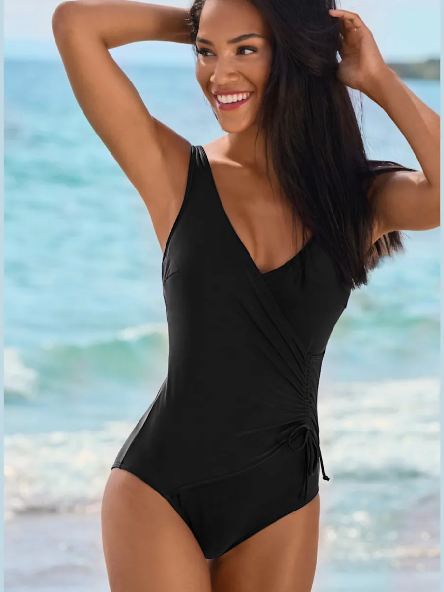 Maillot de bain avec effet cache-cœur et bretelles réglables