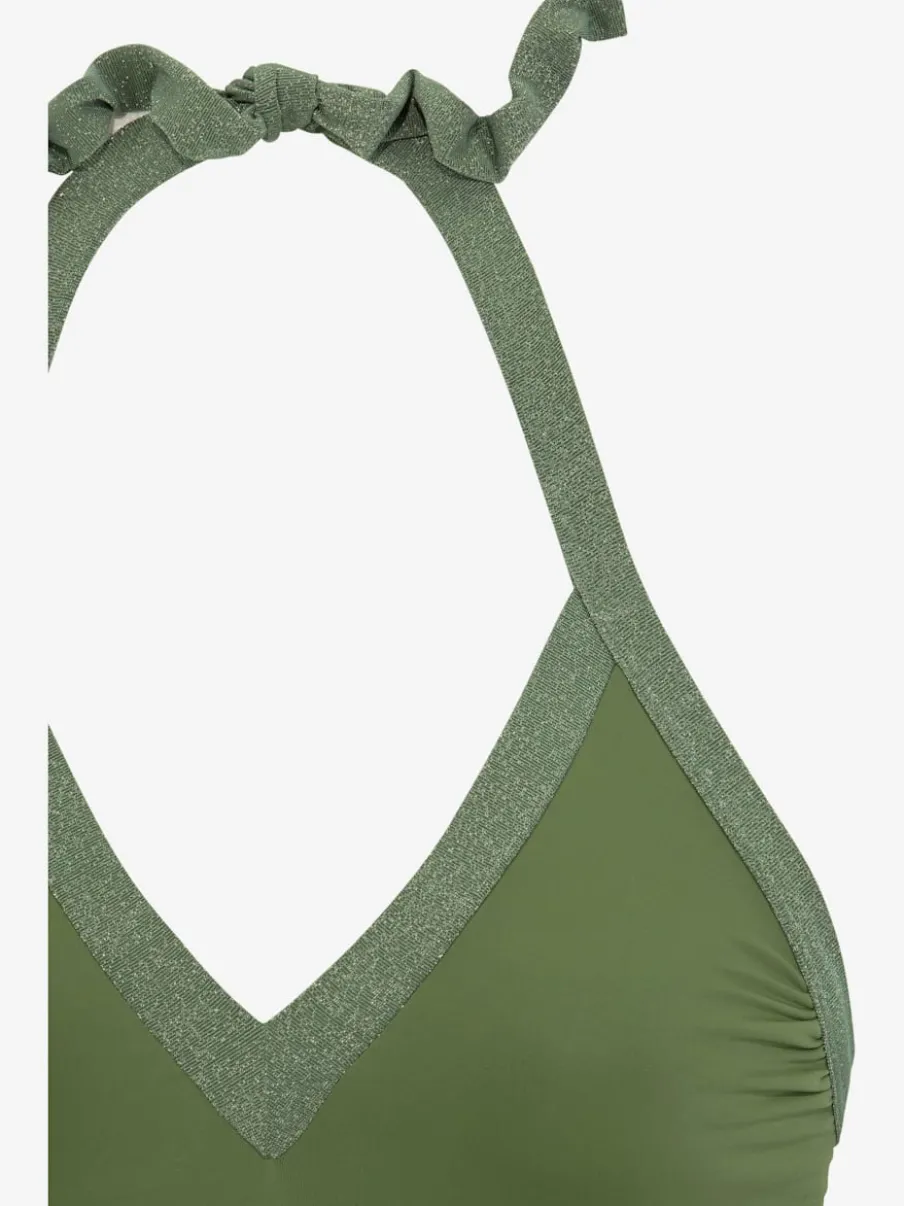 Maillot de bain avec empiècements brillants et décolleté profond