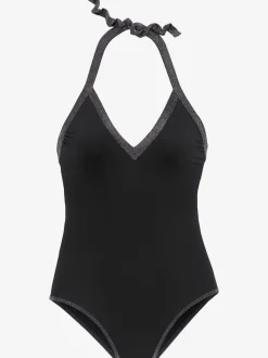 Maillot de bain avec empiècements brillants et décolleté profond