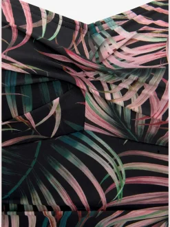 Maillot de bain avec empiècements gainants et motifs tropicaux