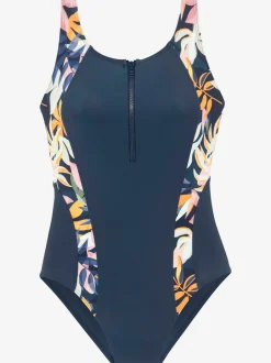 Maillot de bain avec empiècements imprimés et découpe au dos