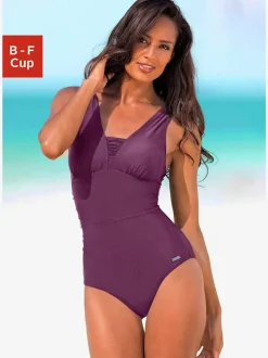 Maillot de bain avec encolure tendance et insert modelant