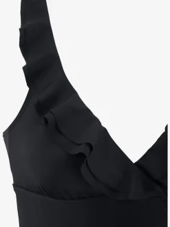 Maillot de bain avec encolure en V et finition volant