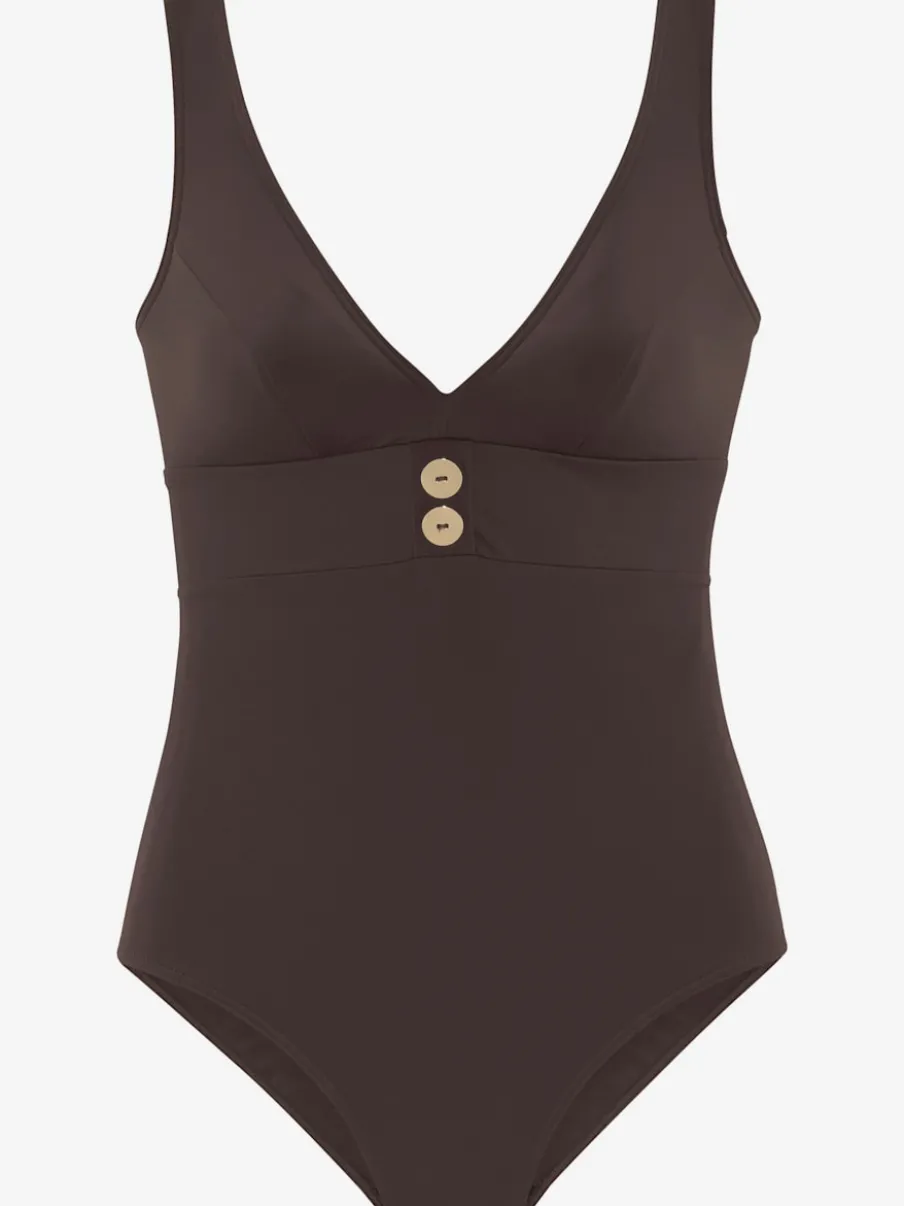 Maillot de bain avec encolure en V et bretelles réglables