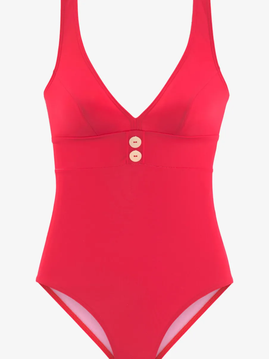 Maillot de bain avec encolure en V et bretelles réglables