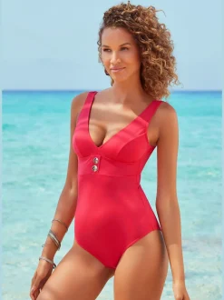 Maillot de bain avec encolure en V et bretelles réglables
