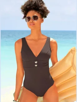 Maillot de bain avec encolure en V et bretelles réglables