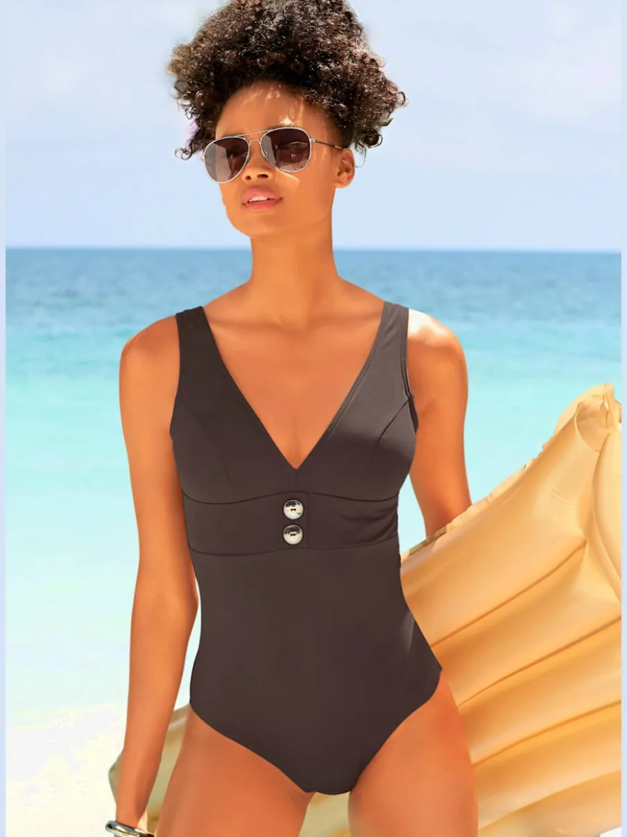 Maillot de bain avec encolure en V et bretelles réglables
