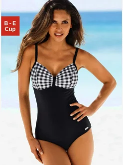 Maillot de bain avec gaine devant et bonnets rembourrés à bretelles réglables