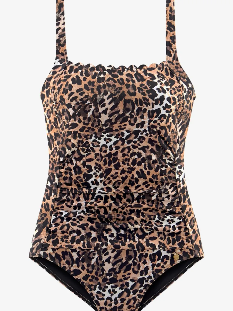 Maillot de bain avec imprimé léopard et bretelles réglables