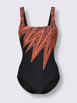 Maillot de bain avec motif graphique et bonnets doux