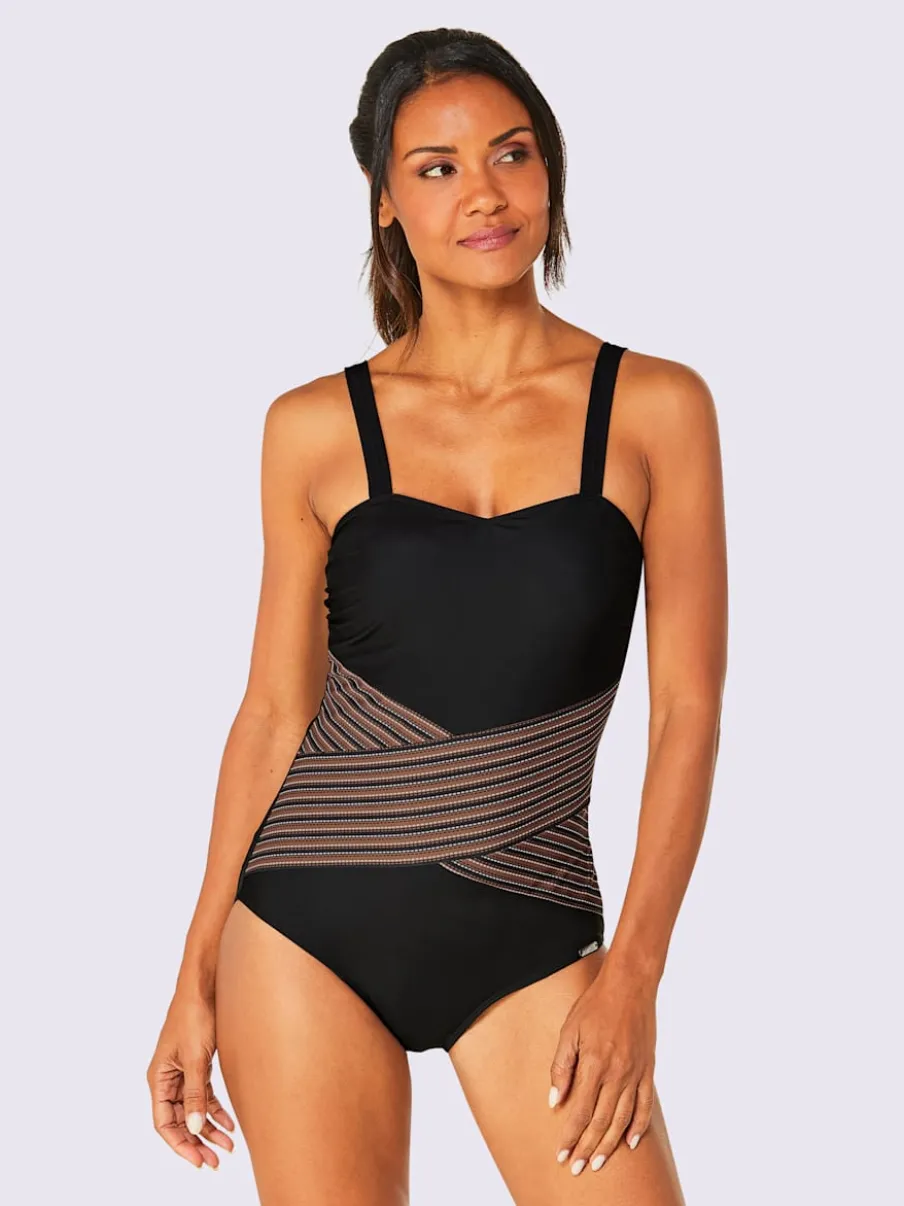 Maillot de bain avec motif graphique et bretelles réglables