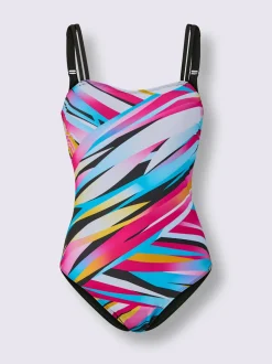 Maillot de bain avec motif moderne et doubles bretelles réglables