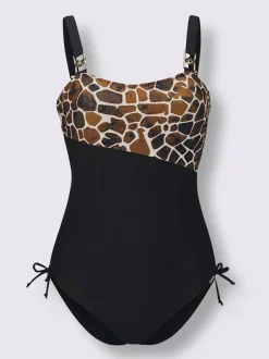 Maillot de bain avec motifs animaliers et échancrures ajustables