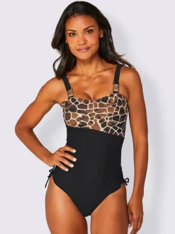 Maillot de bain avec motifs animaliers et échancrures ajustables