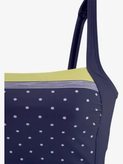 Maillot de bain avec motifs à pois et rayures intégrées