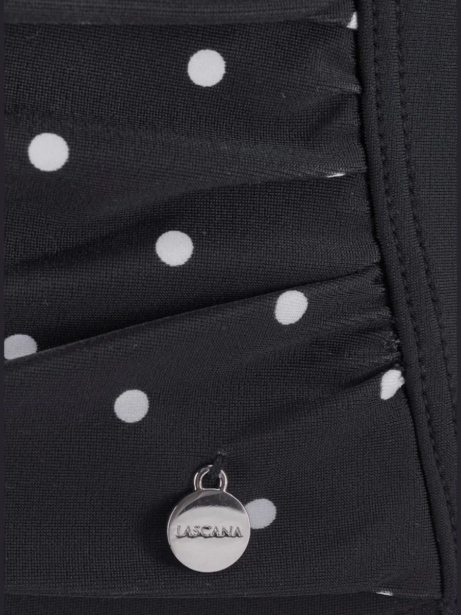 Maillot de bain avec motifs pois et rayures ajustés