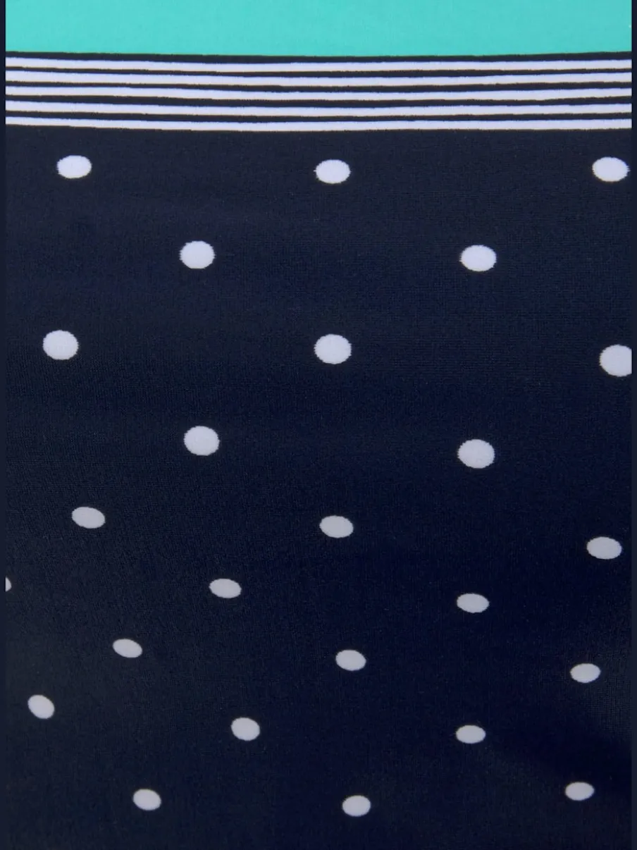 Maillot de bain avec motifs pois et rayures ajustés