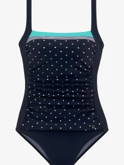 Maillot de bain avec motifs pois et rayures ajustés