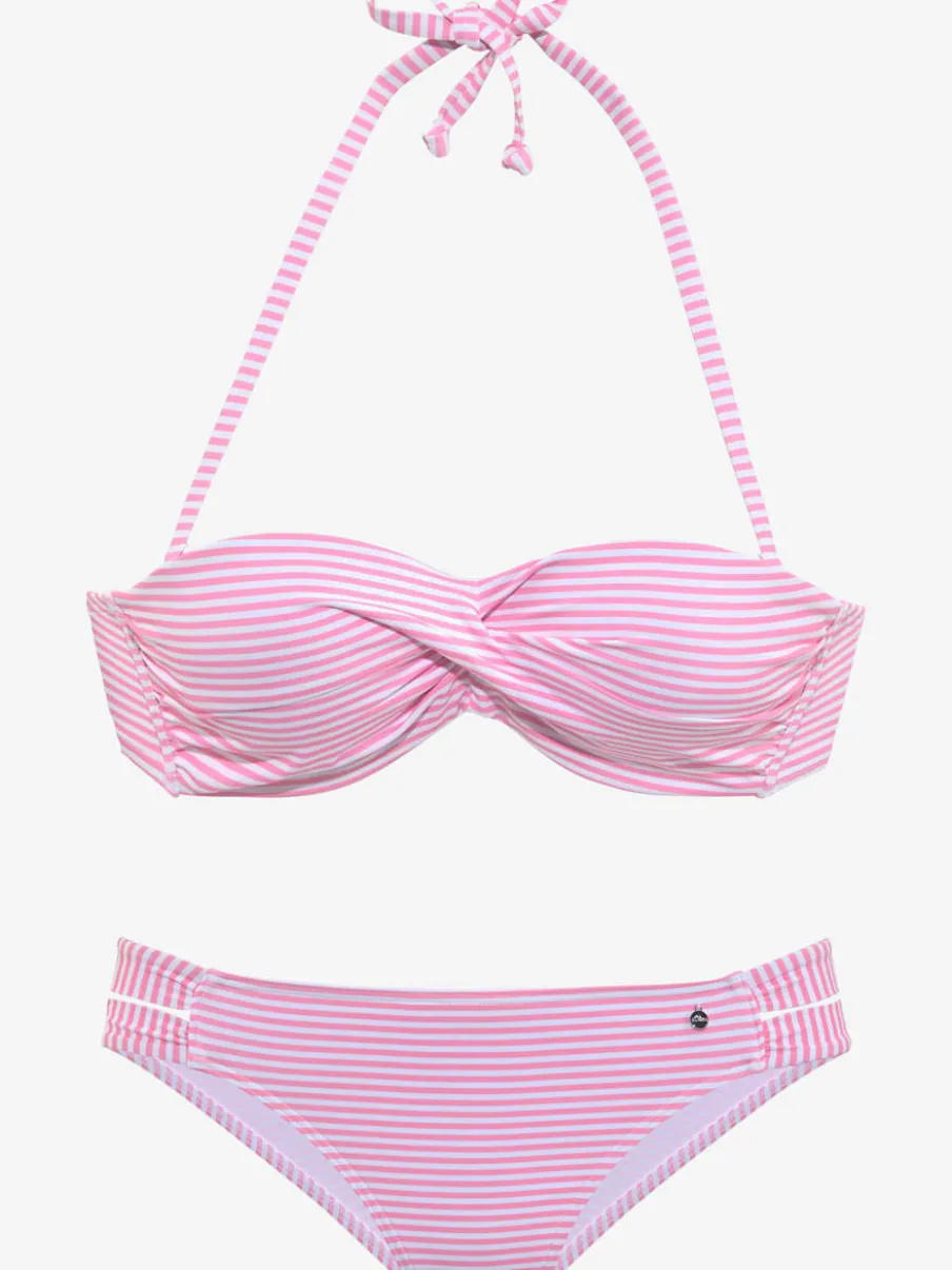 Maillot de bain bandeau à armatures rayé marin confortable
