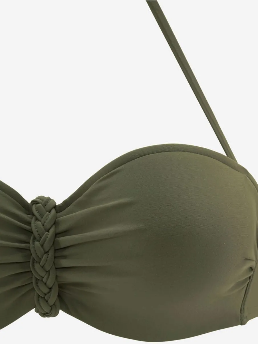 Maillot de bain bandeau à armatures avec détails tressés et bretelles amovibles