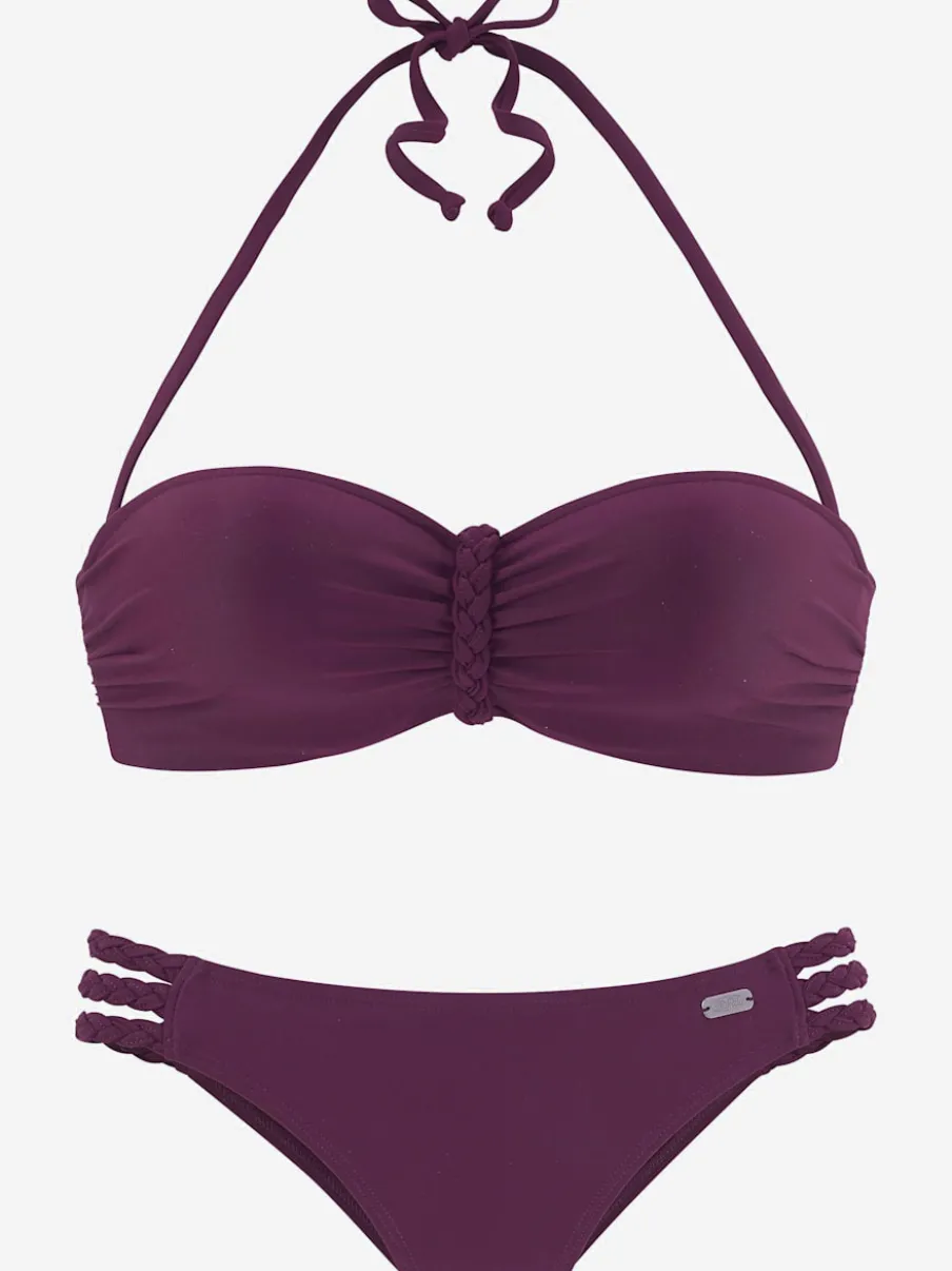 Maillot de bain bandeau à armatures avec détails tressés et bretelles amovibles
