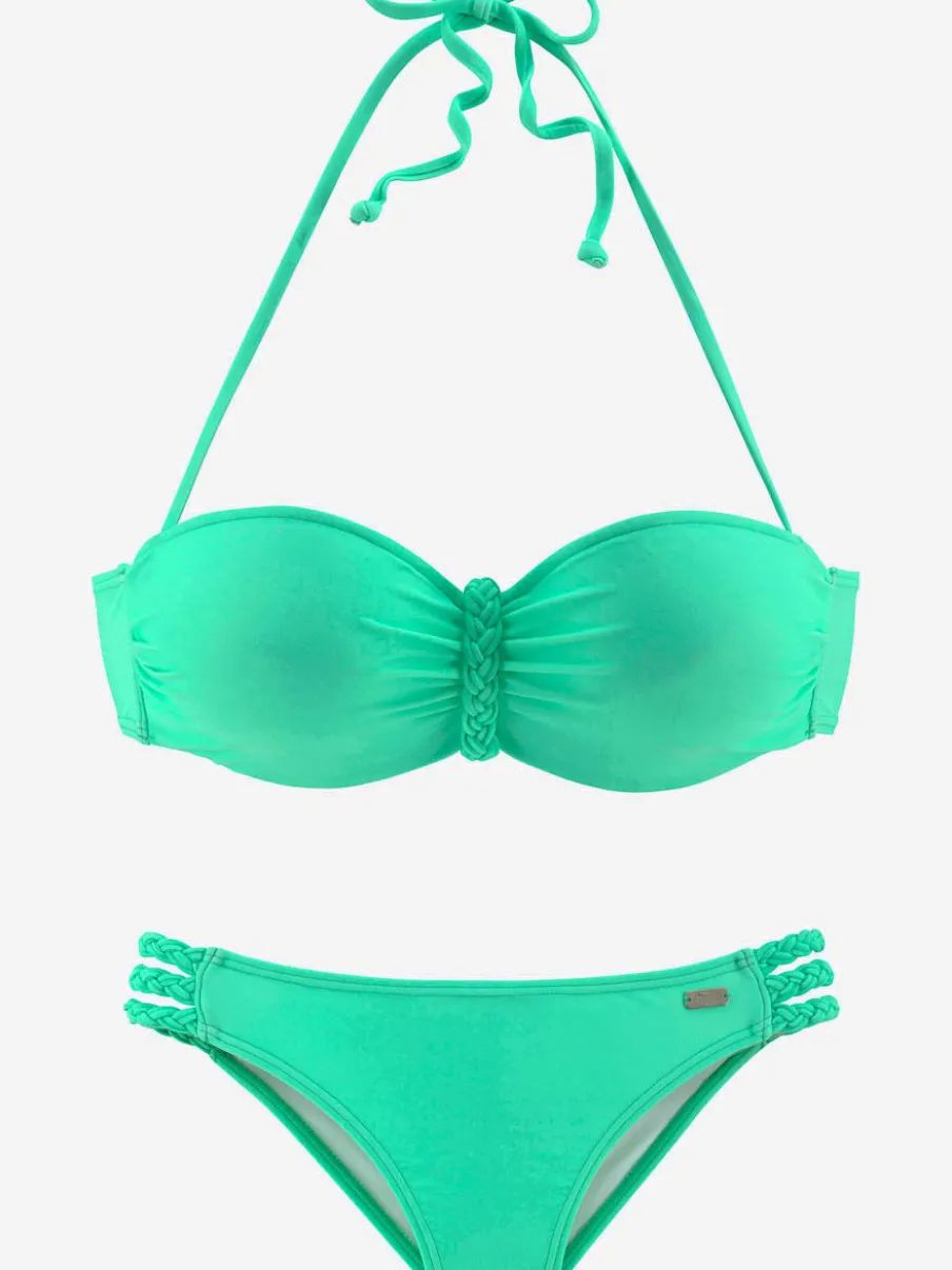 Maillot de bain bandeau à armatures avec détails tressés et bretelles amovibles