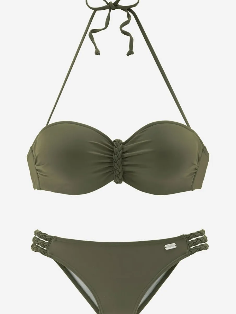 Maillot de bain bandeau à armatures avec détails tressés et bretelles amovibles
