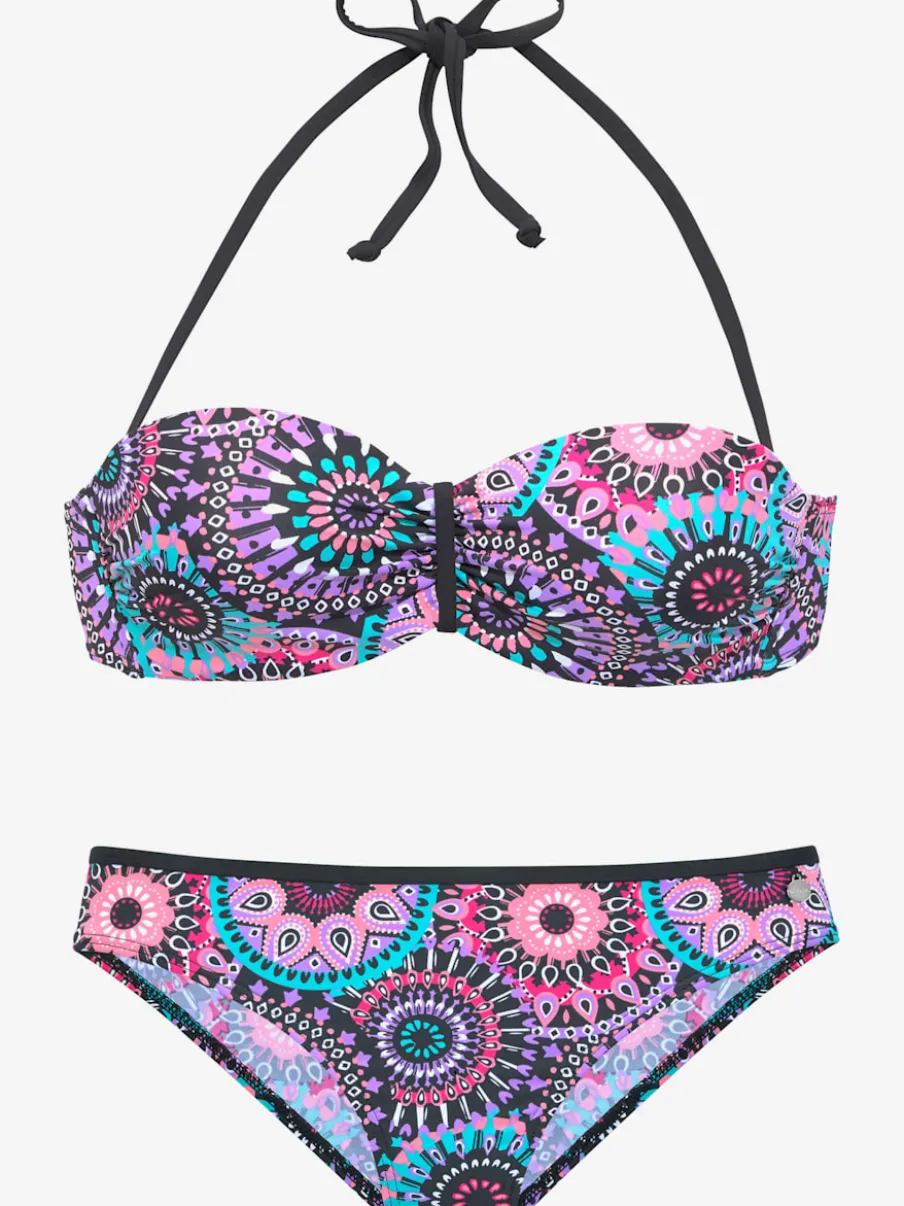 Maillot de bain bandeau à armatures motif kaléidoscope unique