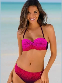 Maillot de bain bandeau à armatures avec imprimé graphique et bretelles amovibles