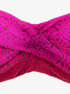 Maillot de bain bandeau à armatures avec imprimé graphique et bretelles amovibles