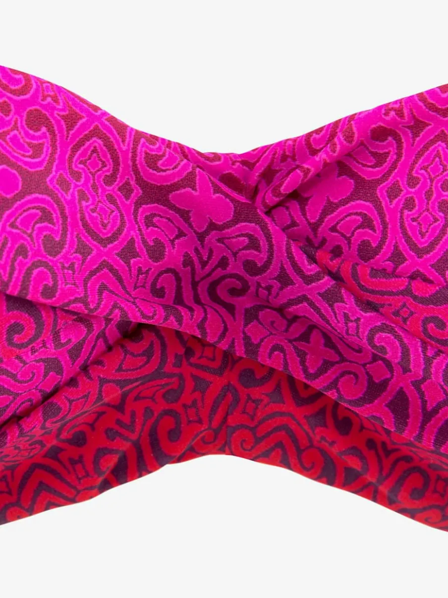 Maillot de bain bandeau à armatures avec imprimé graphique et bretelles amovibles