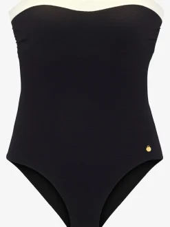 Maillot de bain bandeau avec bretelles amovibles et matière recyclée