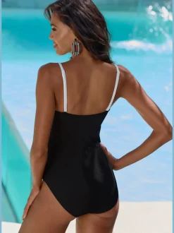 Maillot de bain bandeau avec bretelles amovibles et matière recyclée