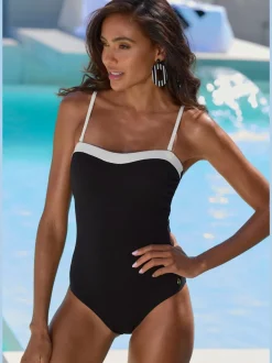 Maillot de bain bandeau avec bretelles amovibles et matière recyclée