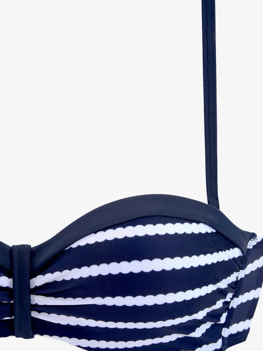 Maillot de bain bandeau avec rayures et bonnets rembourrés