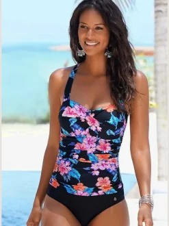Maillot de bain à bretelles fantaisie et motif floral